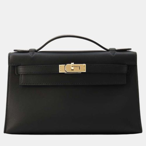 Hermes Pochette Kelly Black Swift Leather - Hermes - Modalova