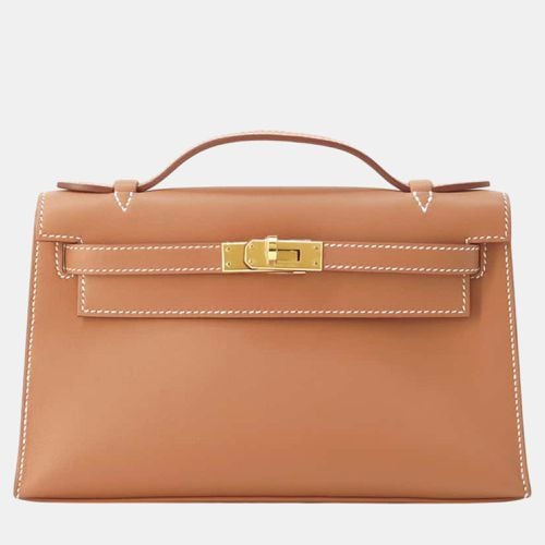 Hermes Gold Swift Leather Pochette Kelly bag - Hermes - Modalova