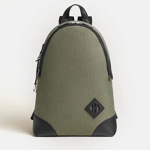 Hermes Kaki /Noir Bivouac Canvas and Swift Calfskin Allback Backpack - Hermes - Modalova