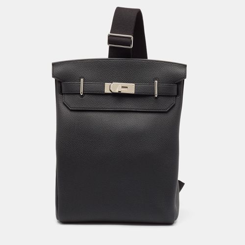 Hermes Noir Togo Leather Palladium Finish Hac A Dos GM Backpack - Hermes - Modalova