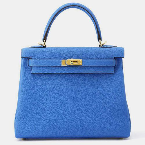 Hermes Blue Hydra Togo Leather Kelly Retourne Size 25 - Hermes - Modalova