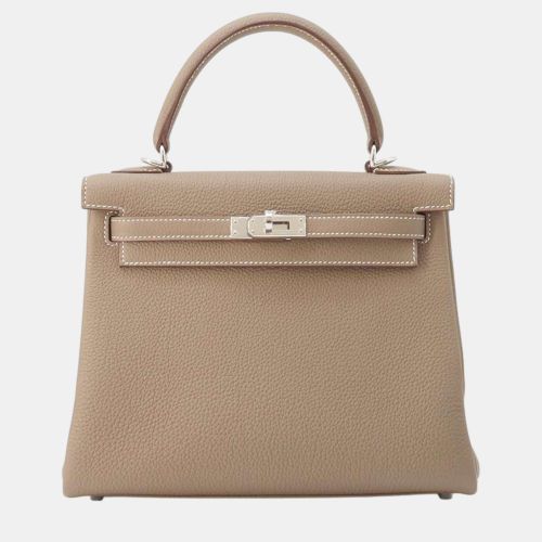 Hermes Etoupe Togo Leather Kelly Retourne 25 Shoulder Bag - Hermes - Modalova