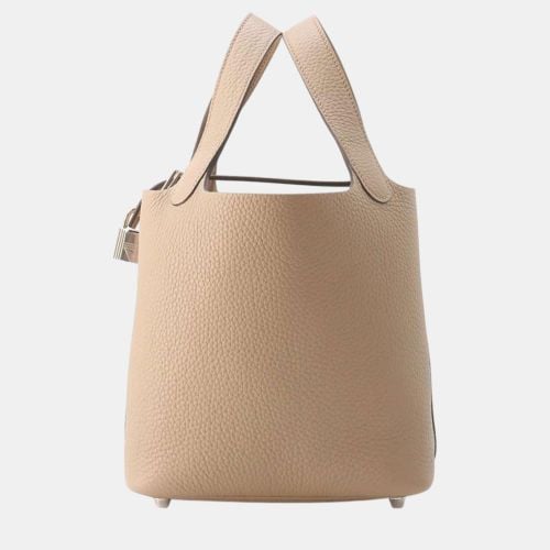 Hermes Beige Marfa Taurillon Clemence Leather Picotin Lock PM Tote Bag - Hermes - Modalova