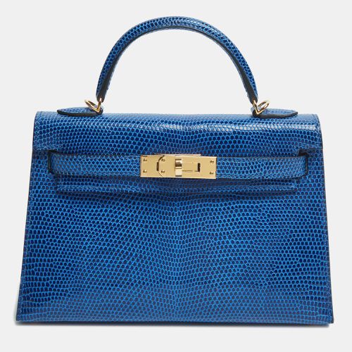 Hermès Bleu Saphir Lizard Niloticus Gold Finish Mini Kelly II Sellier 20 Bag - Hermes - Modalova