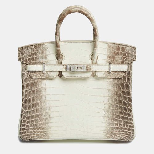 Hermès Blanc Crocodile Niloticus Himalaya 18K White Gold Encrusted Diamond Birkin 25 Bag - Hermes - Modalova