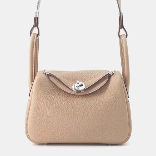 Hermes Beige Taurillon Clemence Lindy Mini Shoulder Bag - Hermes - Modalova