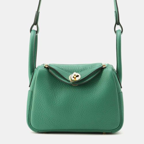 Hermes Vert Yucca Leather Mini Lindy Shoulder Bag - Hermes - Modalova