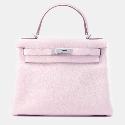 Hermes Mauve Pail Leather Kelly Retourne 28 Top Handle Bag - Hermes - Modalova