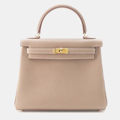 Hermes Etoupe Togo Leather Kelly Retourne 25 Top Handle Bag - Hermes - Modalova