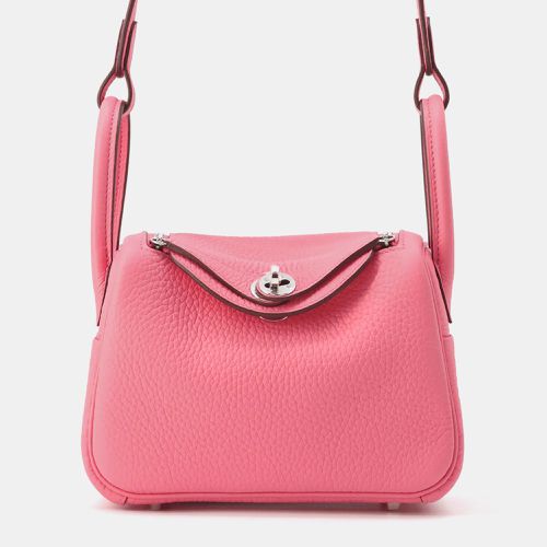 Hermes Rose Azalee Taurillon Clemence Lindy Mini Shoulder Bag - Hermes - Modalova