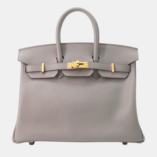 Hermes Gris Meyer Swift Leather 25 Birkin Tote Bag - Hermes - Modalova