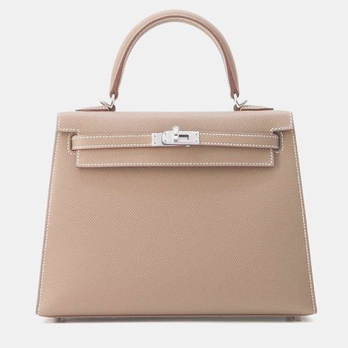 Hermes Etoupe Epsom Leather Kelly Sellier 25 Top Handle Bag - Hermes - Modalova