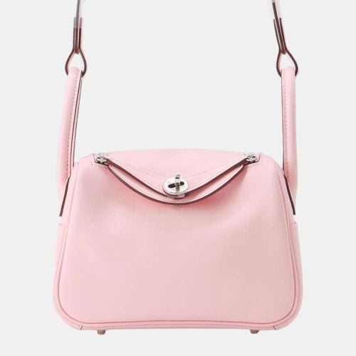 Hermes Rose Sakura Swift Leather Mini Lindy Shoulder Bag - Hermes - Modalova