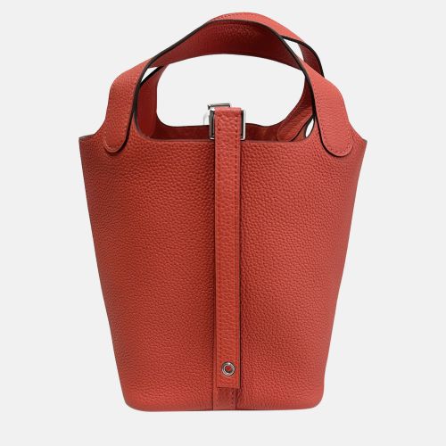 Hermes Red Leather Picotin Lock Tote Bag - Hermes - Modalova