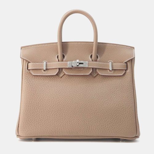 Hermes Etoupe Togo Leather Birkin 25 Tote Bag - Hermes - Modalova