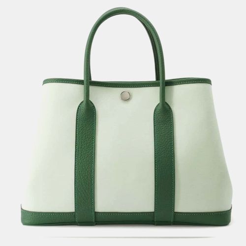 Hermes Vert Peppermint Vert Moyen Toile H Negonda Leather Garden Party TPM Tote Bag - Hermes - Modalova
