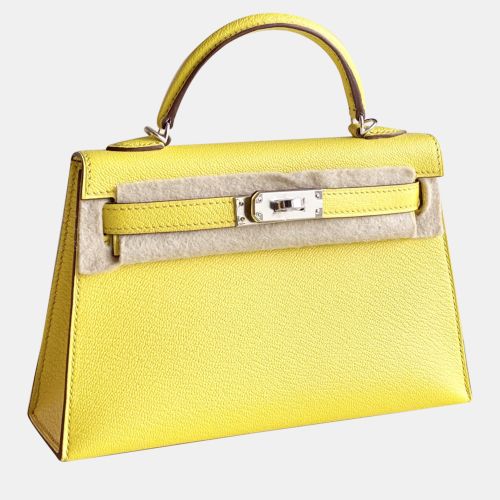 Hermes Yellow Lambskin Leather Mini Kelly Crossbody Bag - Hermes - Modalova