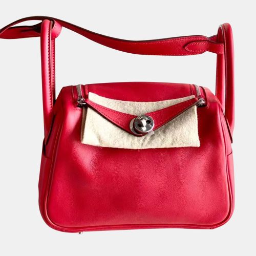 Hermes Red Swift Leather Mini Lindy 19 Crossbody Bag - Hermes - Modalova