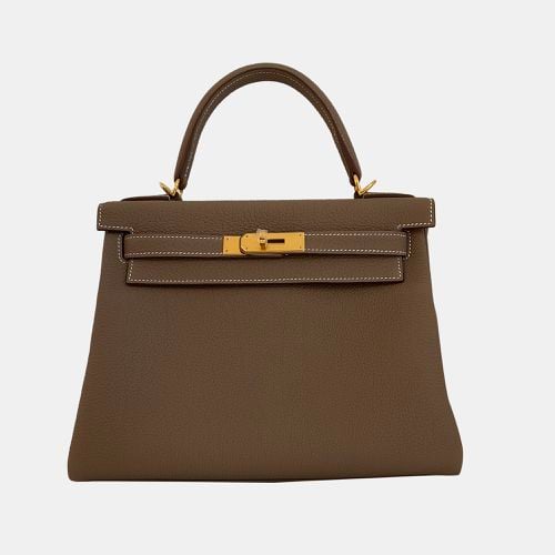 Hermes Grey Veau Togo Leather Gold Hardware Kelly Retourne 28 Bag - Hermes - Modalova