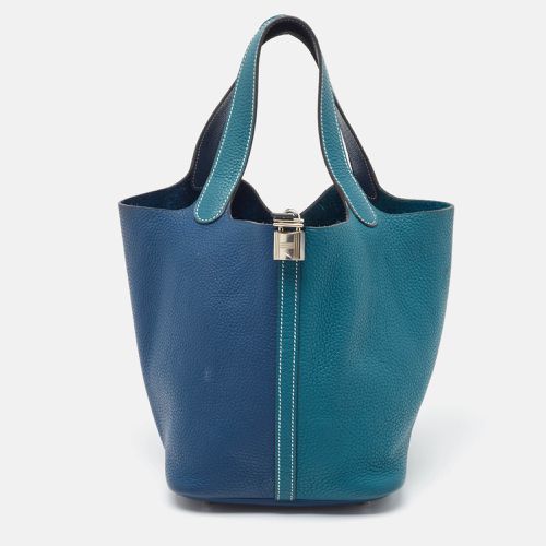 Hermès Deep Bleu/Vert Bosphore Taurillon Clemence Leather Picotin Lock 22 Bag - Hermes - Modalova