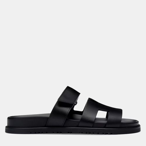 Hermes Noir Calfskin Leather Chypre Sandals 38 - Hermes - Modalova