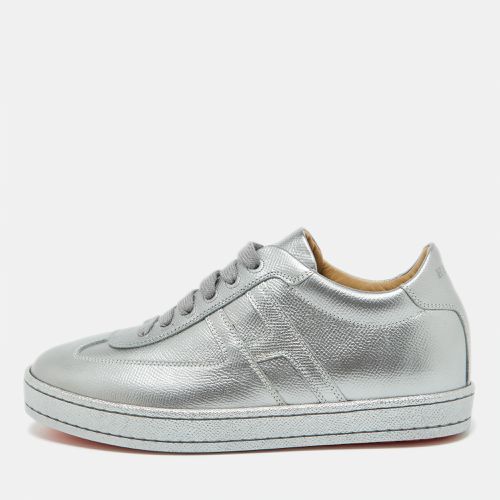 Hermes Silver Leather Quicker Low Top Sneakers Size 36.5 - Hermes - Modalova