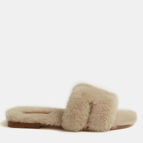 Camel Shearling Oran Sandals Size 38 - Hermes - Modalova