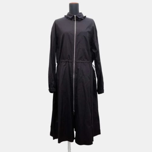 Hermes Black Cotton100% Ruffled Collar Zip-Up Dress Size 40 - Hermes - Modalova