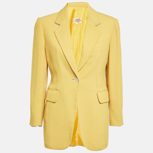 Hermes Yellow Gabardine Wool Single Breasted Blazer M - Hermes - Modalova