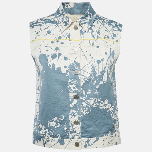 Hermès White/Blue Paint Splatter Print Denim Vest M - Hermes - Modalova