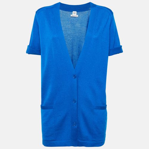 Hermes Blue Cashmere Button Front Cardigan M - Hermes - Modalova