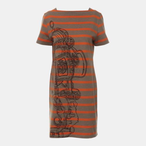 Hermes Brown, Orange Cotton Stripes Dress FR Women 40 - Hermes - Modalova