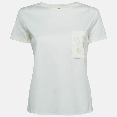 Hermes Off White Embroidered Pocket Jersey T-Shirt S - Hermes - Modalova