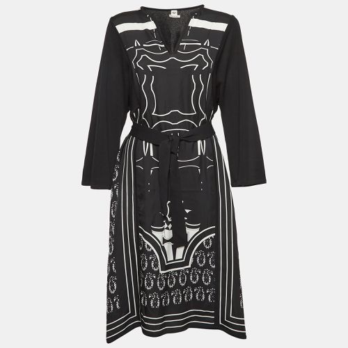 Hermes Black Printed Silk & Jersey Zouaves et Dragons Finesse Short Dress M - Hermes - Modalova