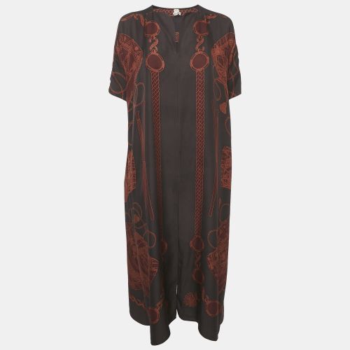 Printed Silk Les Tambours Tunic Midi Dress S - Hermes - Modalova