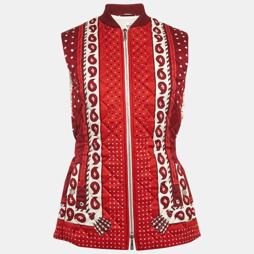 Hermes Red Printed Silk Quilted Vest S - Hermes - Modalova