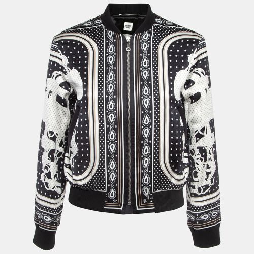 Hermès Print Silk Satin Zip Front Biker Jacket S - Hermes - Modalova