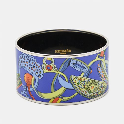 Hermes Concours d'Etriers Printed Enamel Gold Plated Extra Wide Bracelet - Hermes - Modalova