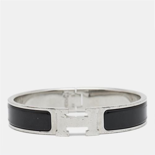 Hermes Clic H Black Enamel Palladium Plated Bracelet - Hermes - Modalova