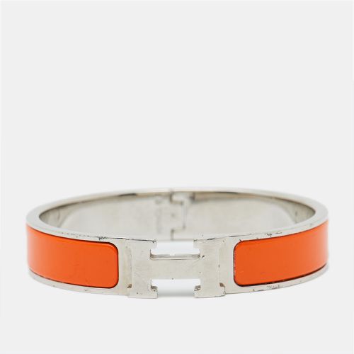 Hermes Clic H Orange Enamel Palladium Plated Bracelet - Hermes - Modalova