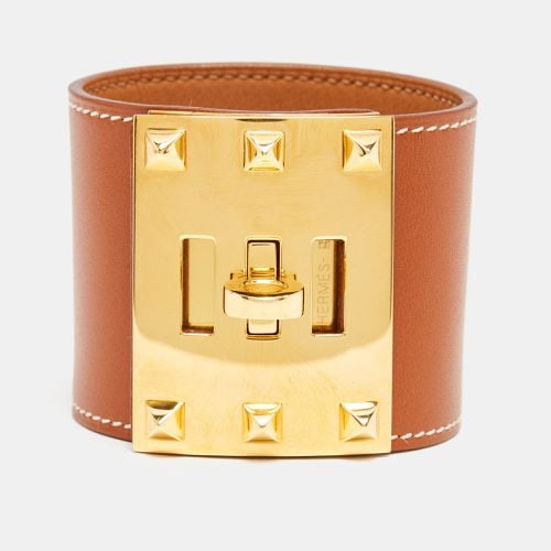 Hermès Kelly Dog Navy Blue Leather Gold Plated Bracelet - Hermes - Modalova