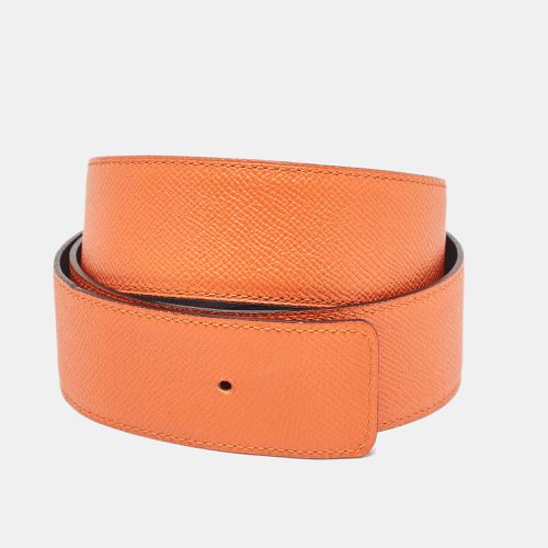 Hermes Feu/Noir Epsom Leather Reversible Belt Strap 95 CM - Hermes - Modalova