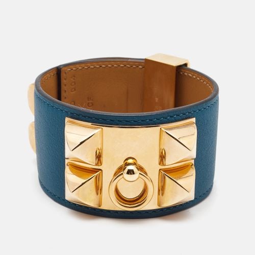 Hermès Collier de Chien Leather Gold Plated Wide Bracelet - Hermes - Modalova