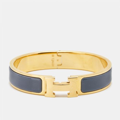 Hermès Clic H Grey Enamel Gold Plated Bracelet - Hermes - Modalova