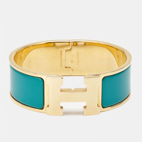 Hermès Clic Clac H Turquoise Enamel Gold Plated Bracelet - Hermes - Modalova