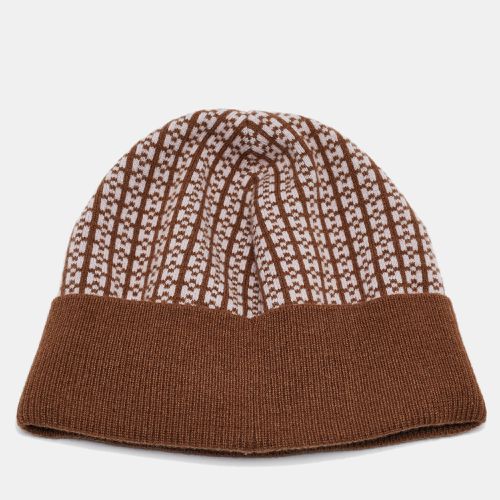 Hermes Brown H Jacquard Cashmere Beanie - Hermes - Modalova