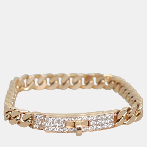 Hermes 18K Rose Gold Diamonds Kelly Gourmette Bracelet - Hermes - Modalova