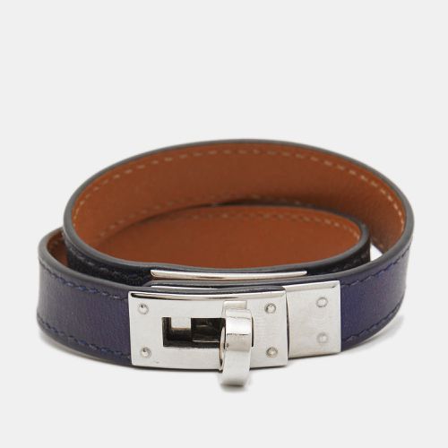 Kelly Leather Palladium Plated Double Wrap Bracelet - Hermes - Modalova