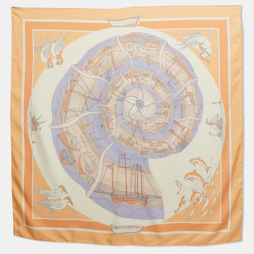 Hermès Pink Printed Silk Compagnons de Mer Scarf - Hermes - Modalova