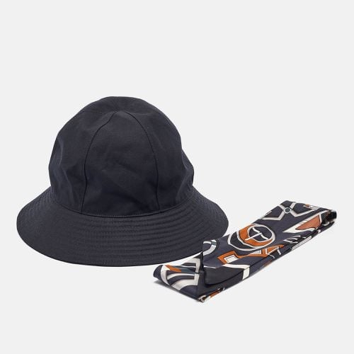 Gabardine and Printed Silk Twilly Bucket Hat - Hermes - Modalova